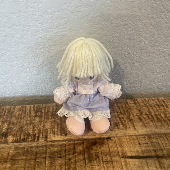 Vintage 1986 Applause Friendship Line Precious Moments Cloth Doll Purple Pink - Picture 2 of 7
